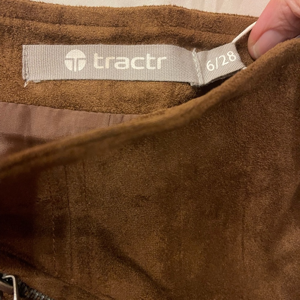 Tractr Brown Pencil Skirt